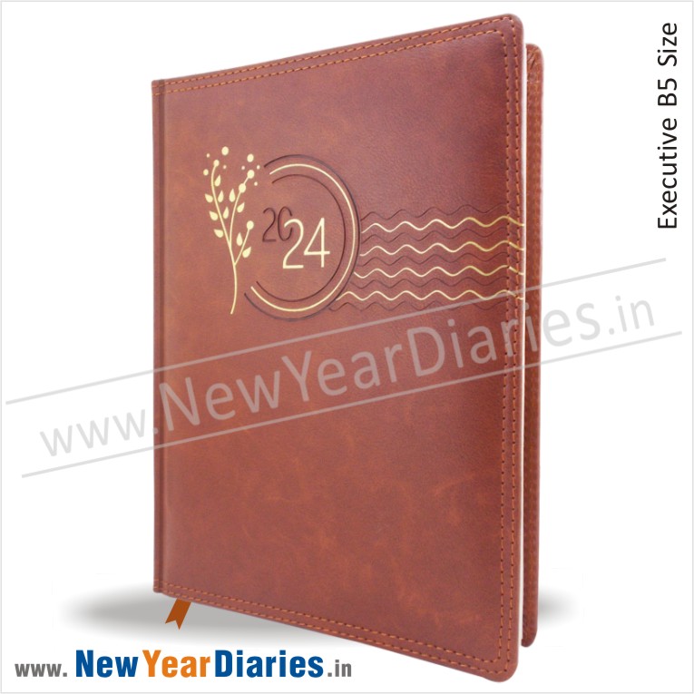 81 PU leather brown diary 2024 a