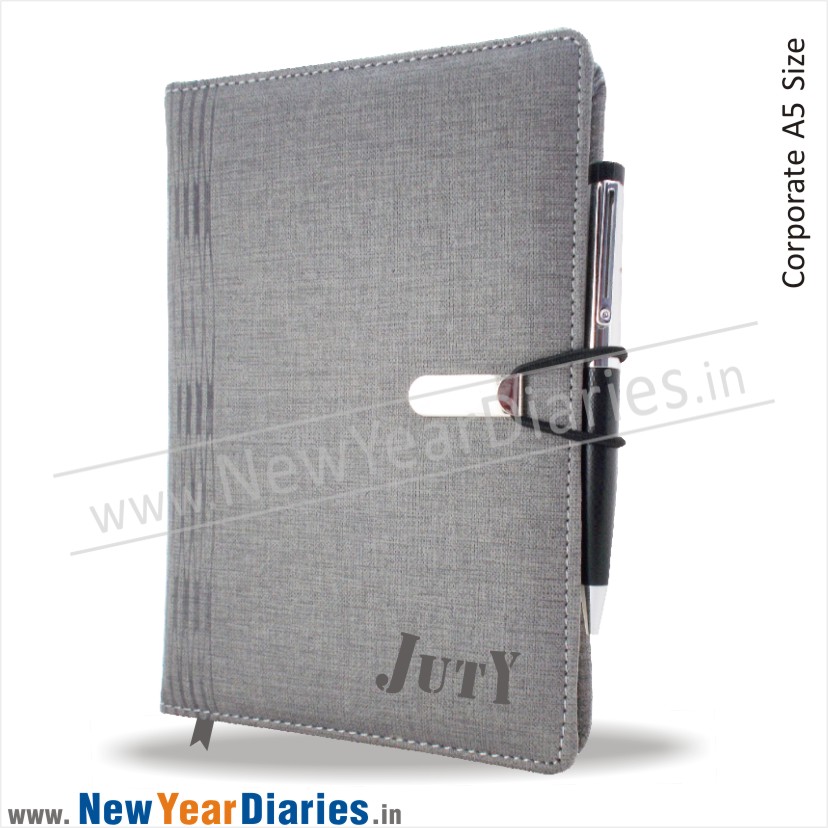 NB Juty A5 Grey PU Leather Notebook