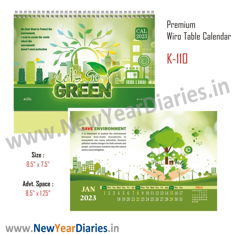 Go Green Table Calendar