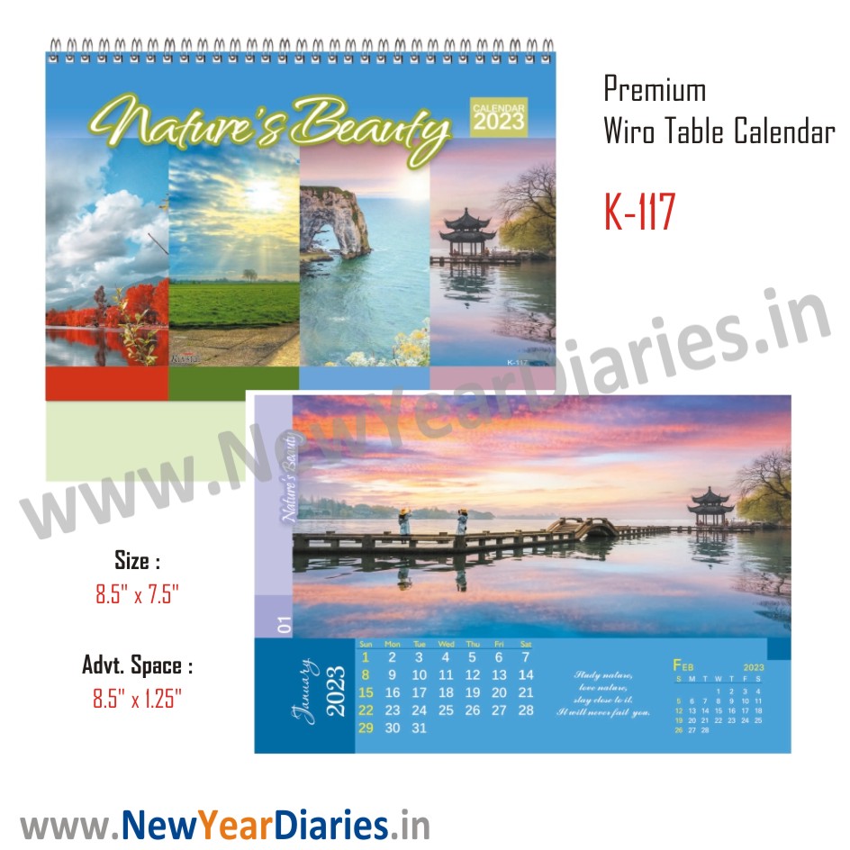 Nature Scenery Table Calendar