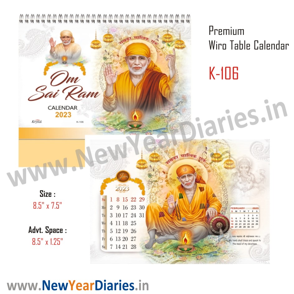Sai Baba Table Calendar Buy Diary Online