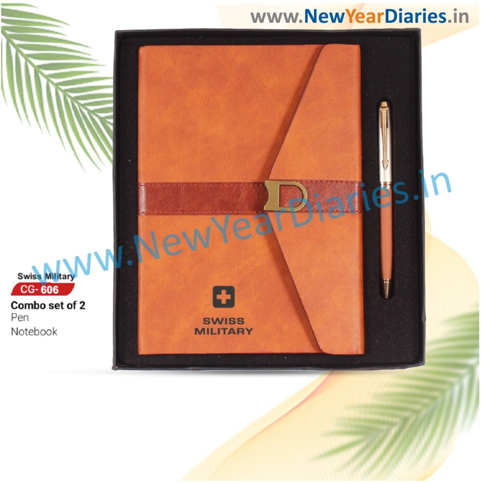 606 Swiss Military Note book with pen gift set