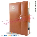 63 A5 Leather Diary with Mangnetic Lock a