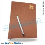 70 Matty Square Brown Leather diary d