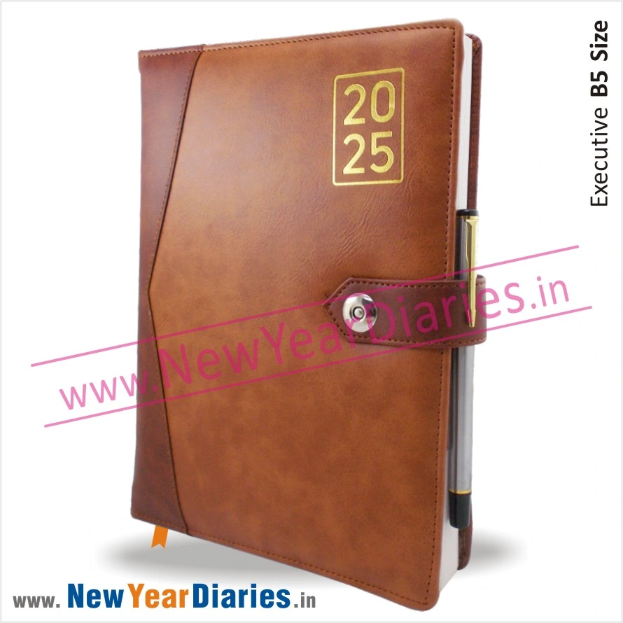 74 Leather diary with magnet closer b