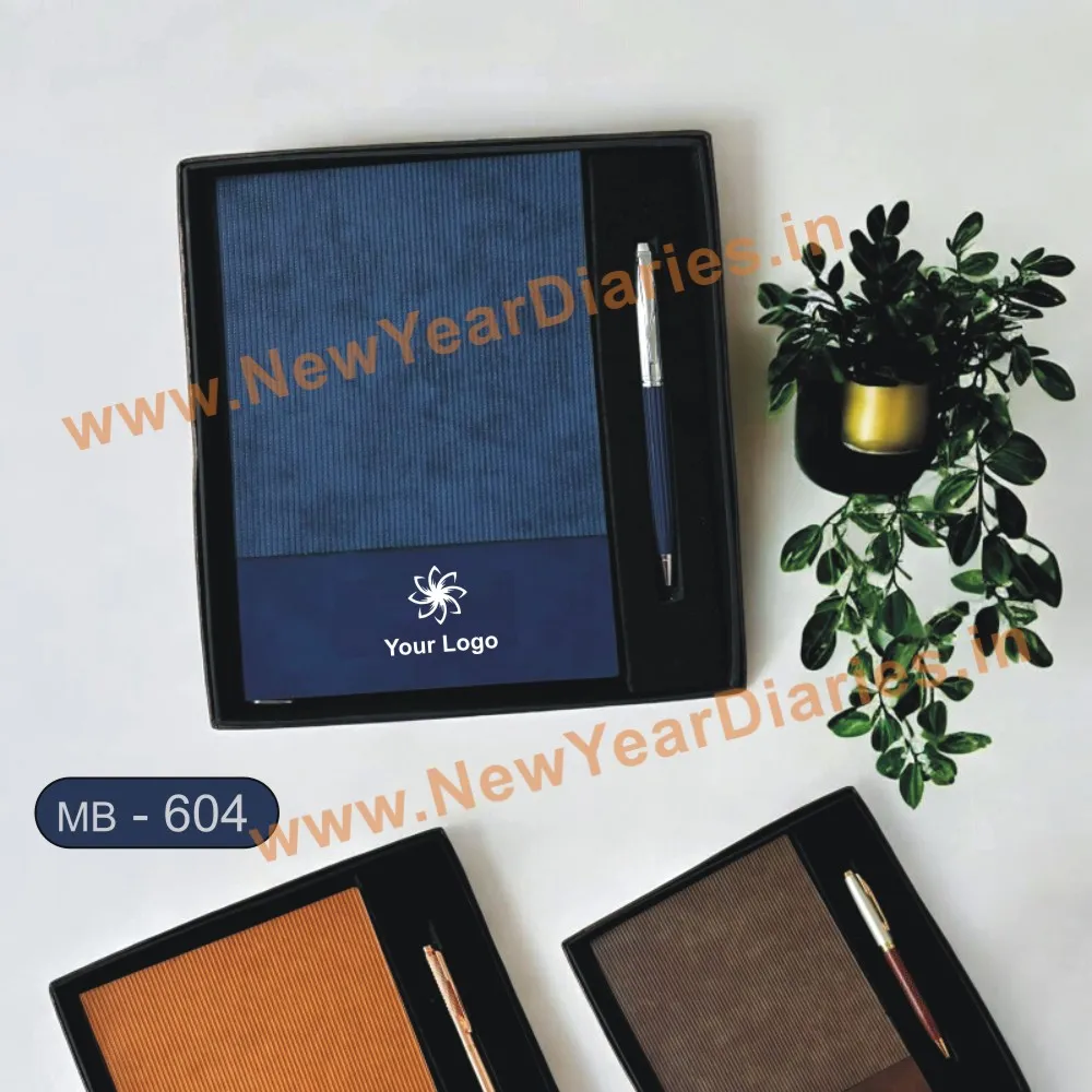 blue diary with pen combo set mb 604