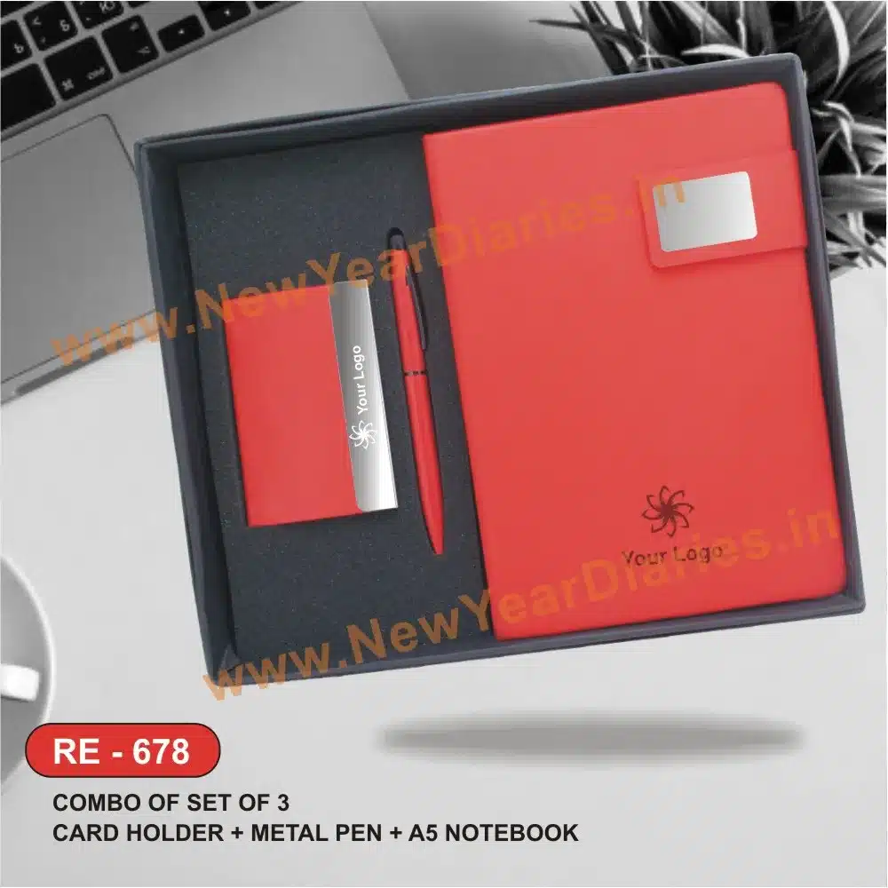 3 in1 red diary gift set re 678